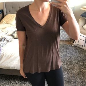 Madewell Brown V Neck pocket tee